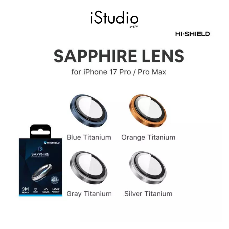 Hishield Sapphire Lens Protector กระจกกันรอยเลนส์กล้อง สำหรับ iPhone 17 / Air / 17 Pro / 17 Pro Max