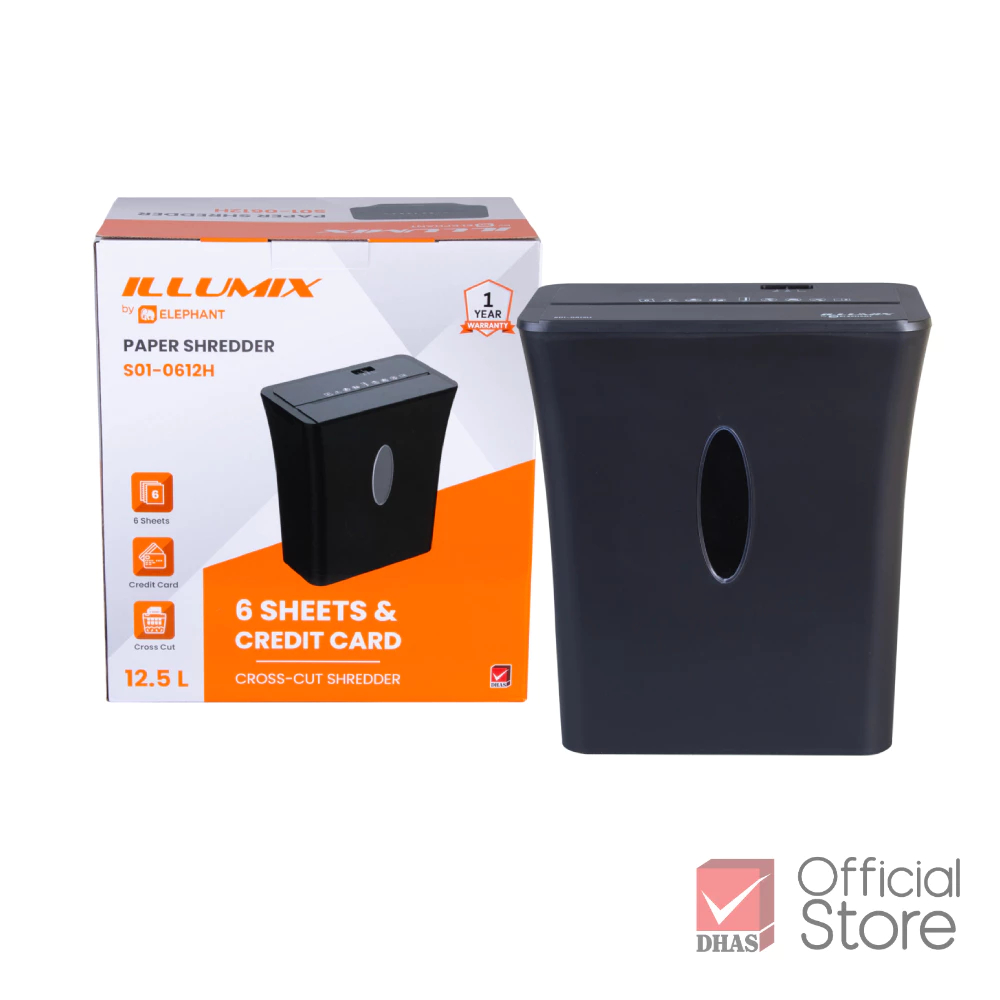 ILLUMIX เครื่องทำลายเอกสาร รุ่น S01-0612H จำนวน 1 เครื่อง