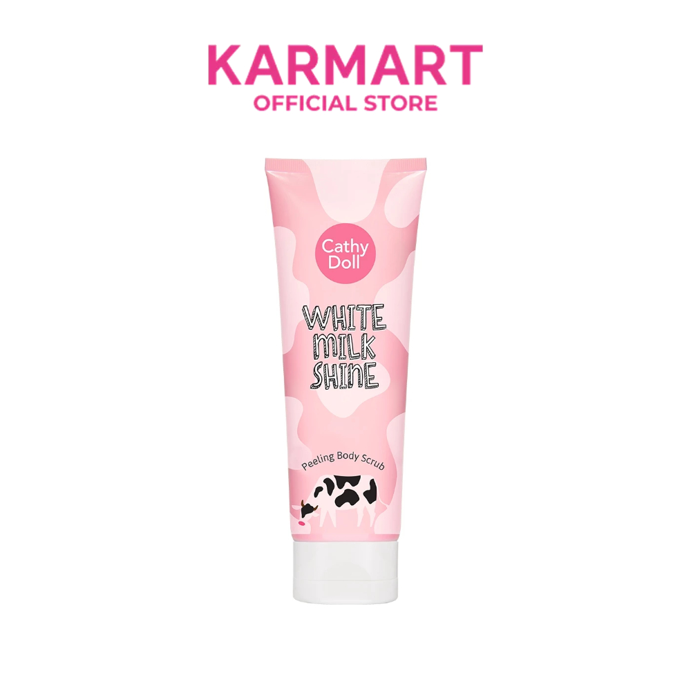 Cathy Doll ไวท์มิลค์ไชน์ พีลลิ่งบอดี้สครับ 320ml เจลนํ้านมระเบิดผิวใส