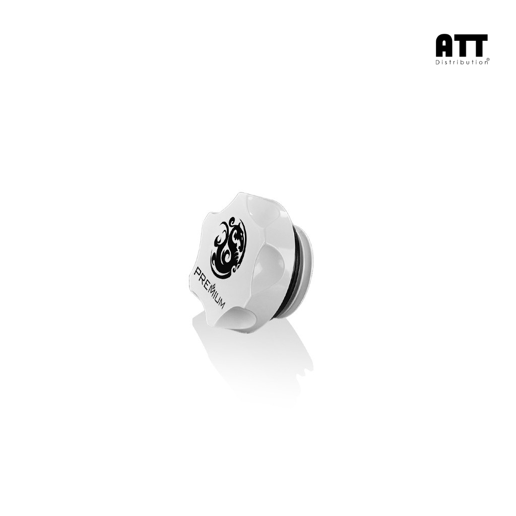 Bitspower Premium G14 Deluxe White Stop Fitting