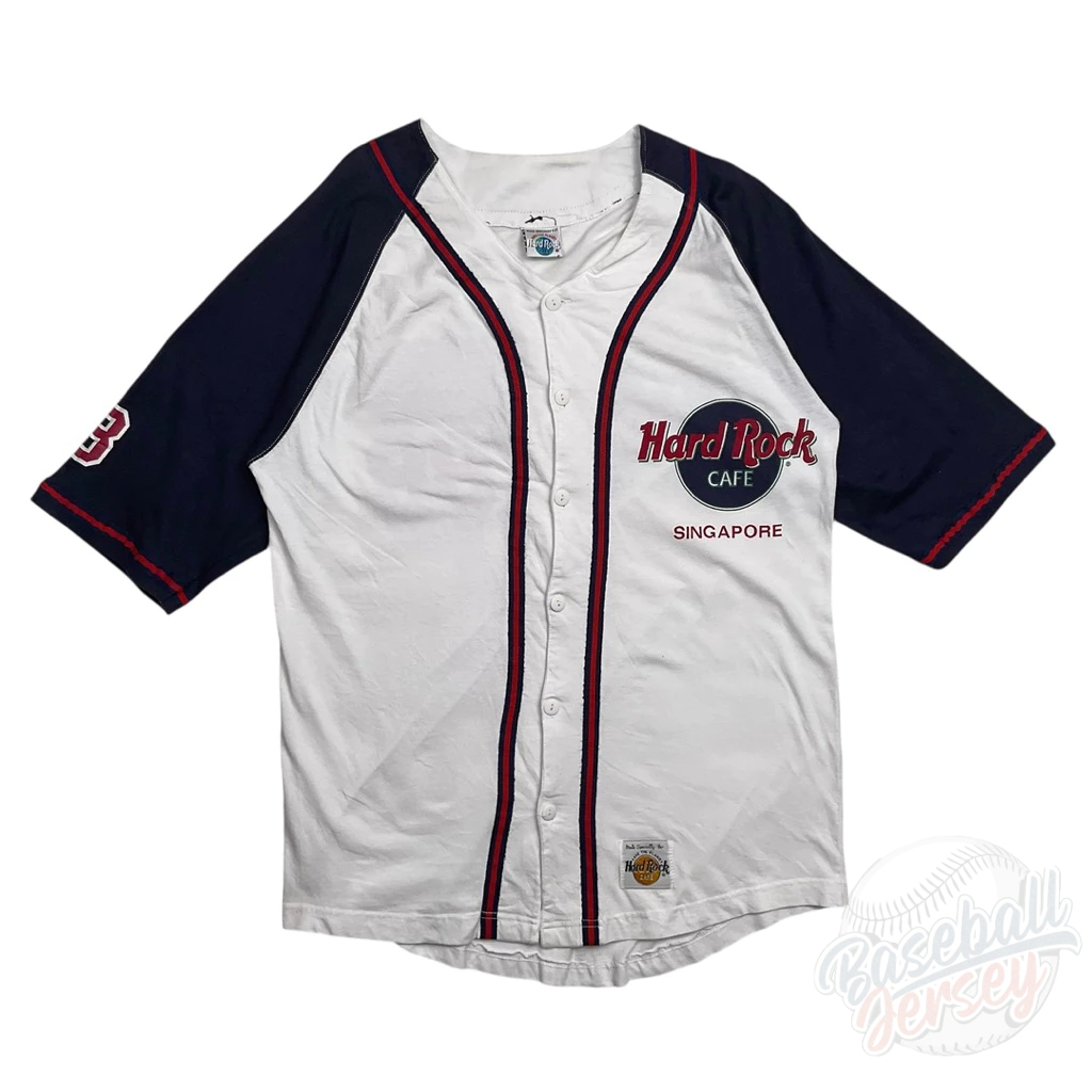 เสื้อเบสบอล VTG Hard Rock CAFE Singapore ผ้าคอตตอล Size  Free