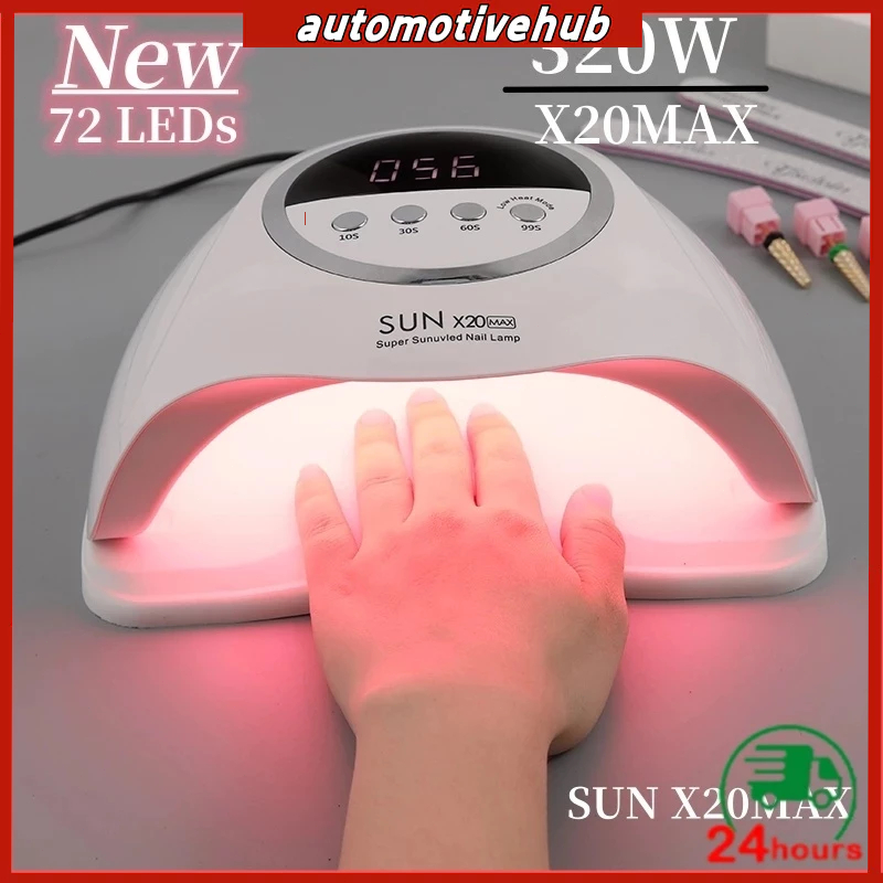 ใหม่ โคมไฟเป่าเล็บเจล UV LED 320W SUN X20MAX 10S แห้งเร็ว พร้อมเซนเซอร์อัตโนมัติ สําหรับทําเล็บ