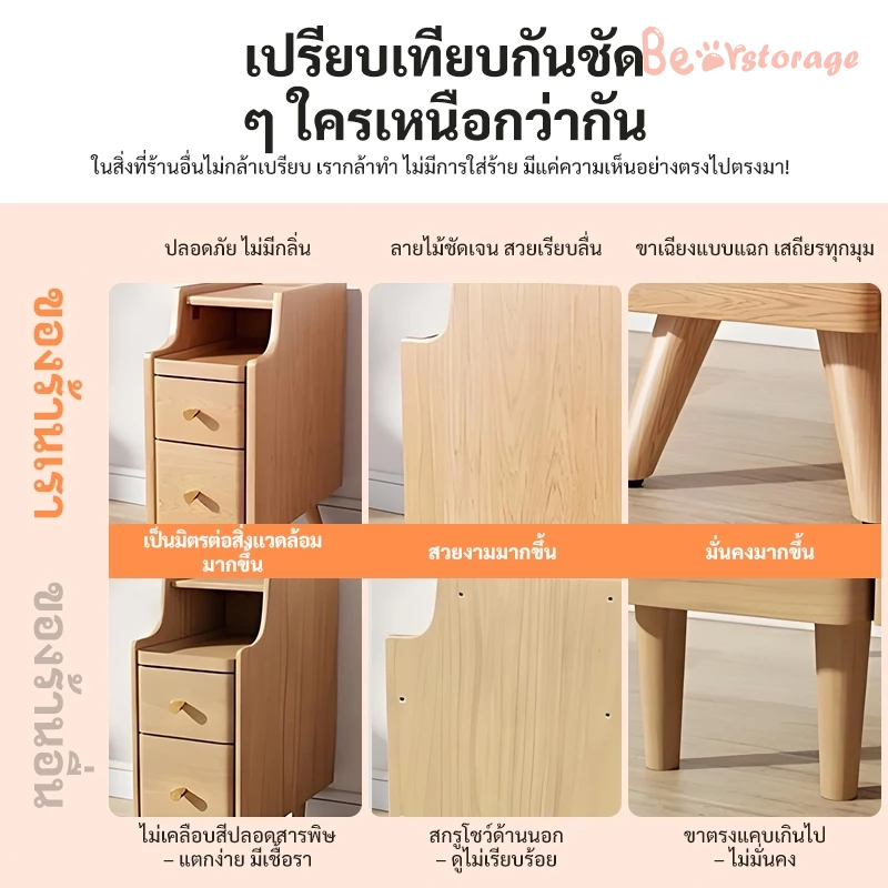 【สินค้าสปอต】โต๊ะข้างเตียงแคบมากขนาดเล็กพิเศษตะไคร้ - รูปที่ 5