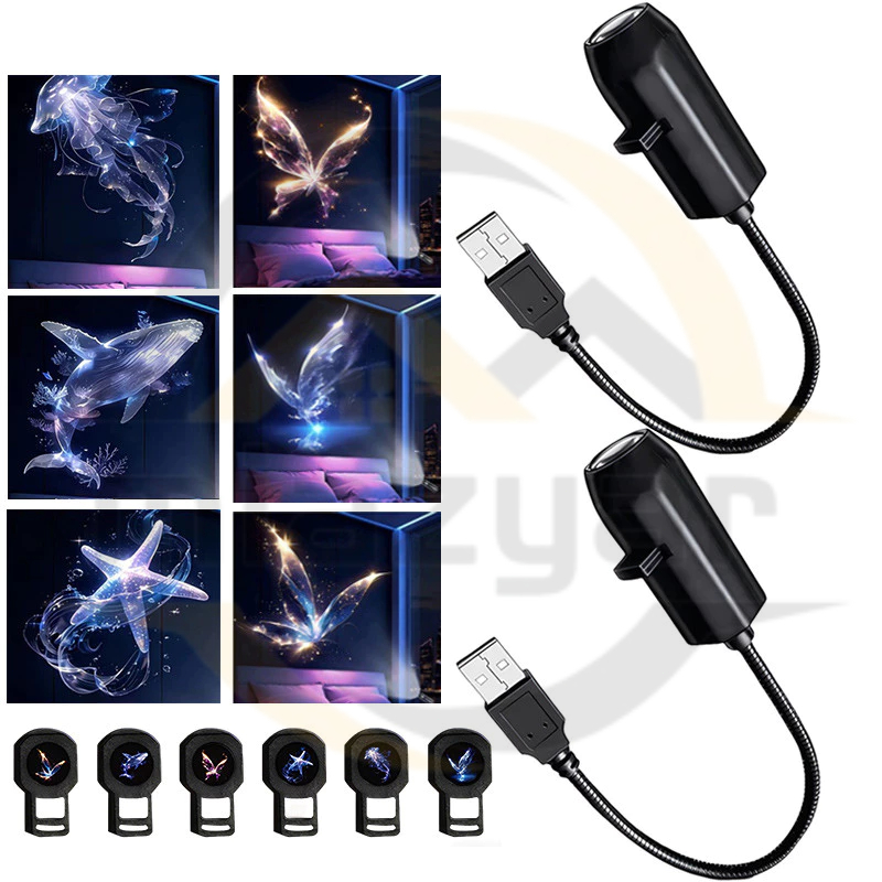 😍COD😍โคมไฟผีเสื้อ โคมวาฬ โปรเจคเตอร์เปลี่ยนลายมหาสมุทรได้ ชาร์จ USB ไฟตกแต่งสร้างบรรยากาศสุดคิ้วท์
