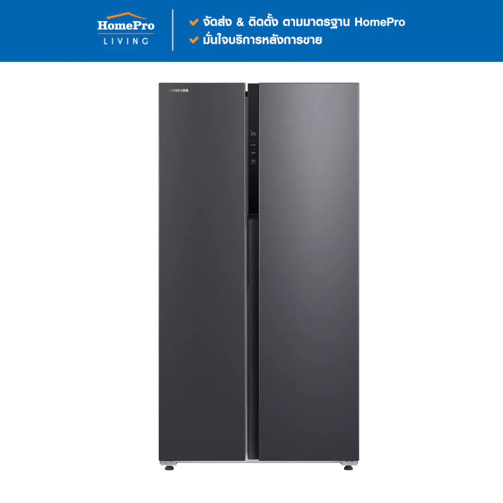 TOSHIBA ตู้เย็น SIDE BY SIDE GR-RS780WI-PMT(06) 20.6 คิว สีเทา อินเวอร์เตอร์ จัดส่งโดย HomePro