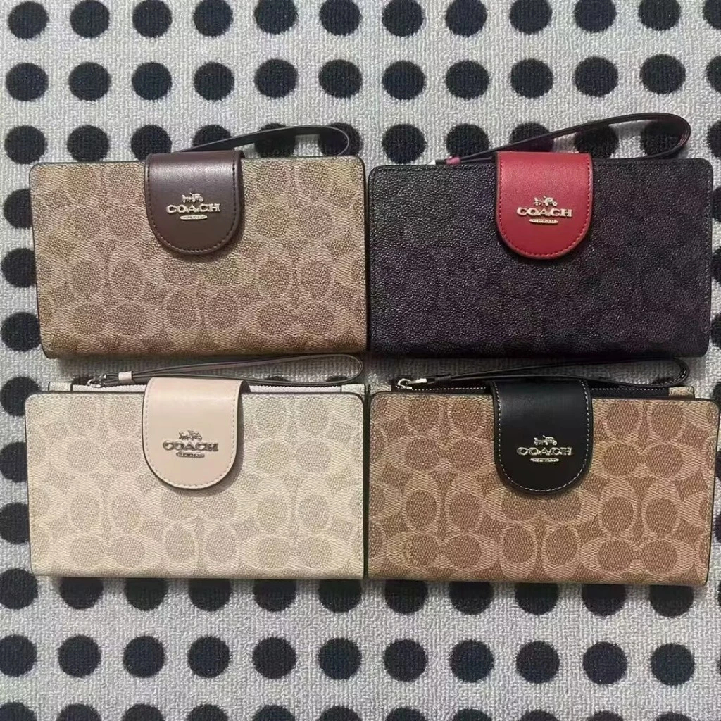 Wallet CW780 กระเป๋าสตางค์ขนาดกลาง กระเป๋าสตางค์ ผู้หญิง ตัวล็อกแบบกด Y66U31E9