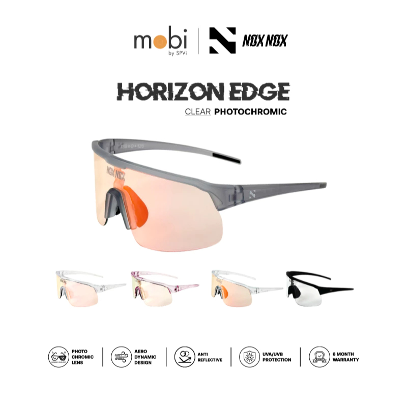 NOX NOX แว่นตากันแดดปรับแสงอัตโนมัติ รุ่น Horizon Edge [ CLEAR ] Photochromic Lens พร้อมกล่องและถุงผ้าแว่น