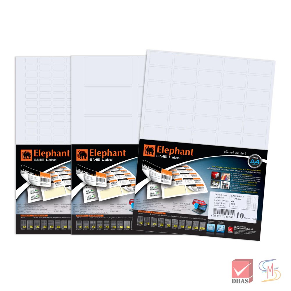 Elephant ตราช้าง กระดาษสติ๊กเกอร์ สติ๊กเกอร์ พีวีซีใส* A4 จำนวน 50 แผ่น/แพ็ค