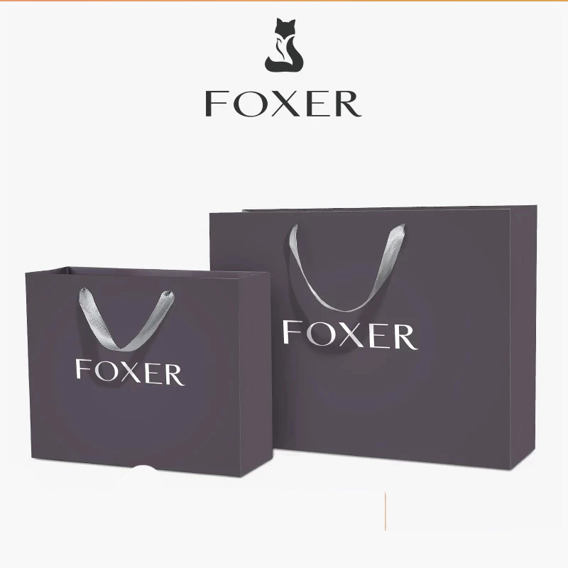 FOXER ถุงของขวัญ ถุงกระดาษ สีเทา