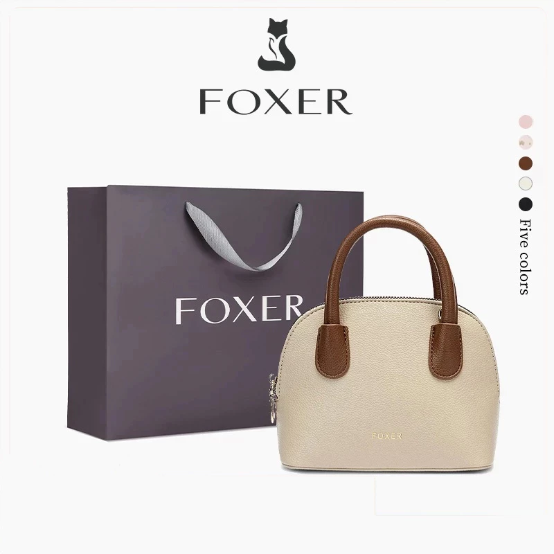 FOXER กระเป๋าสะพายสุภาพสตรี กระเป๋าแฟชั่นทรงเปลือกหอยใบเล็กน่ารัก หนัง PU นุ่ม