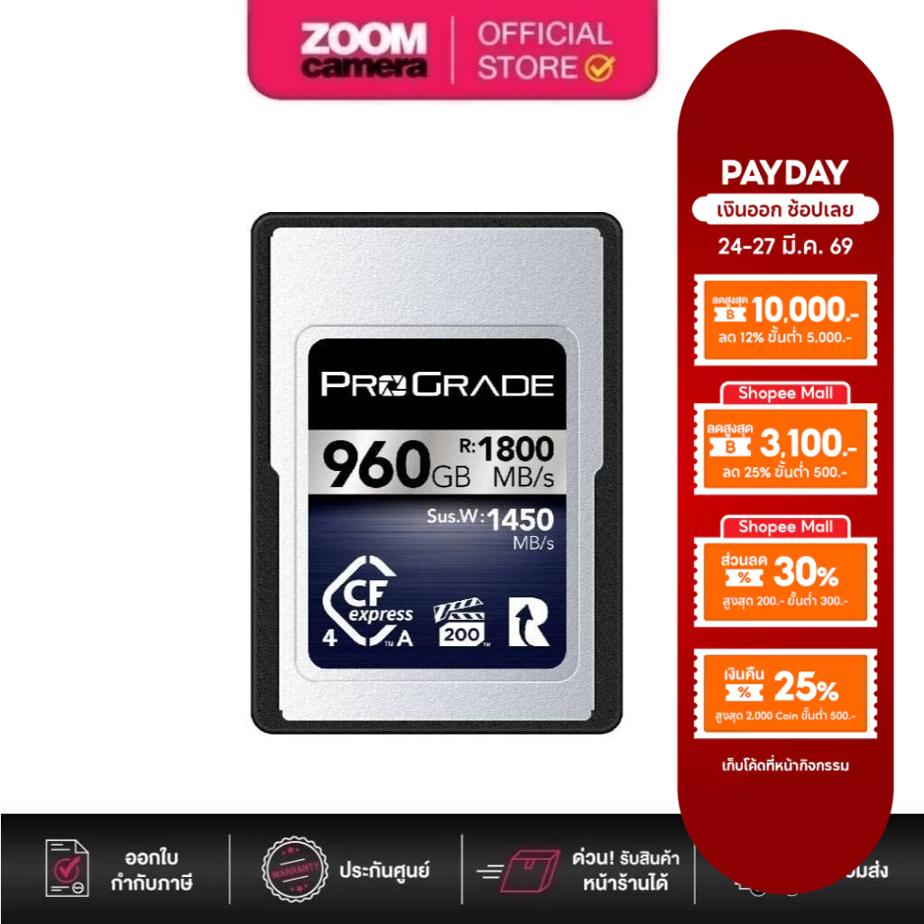 ProGrade Digital 960GB CFexpress 4.0 Type A Iridium Memory Card  (ประกันศูนย์ 3 ปี)