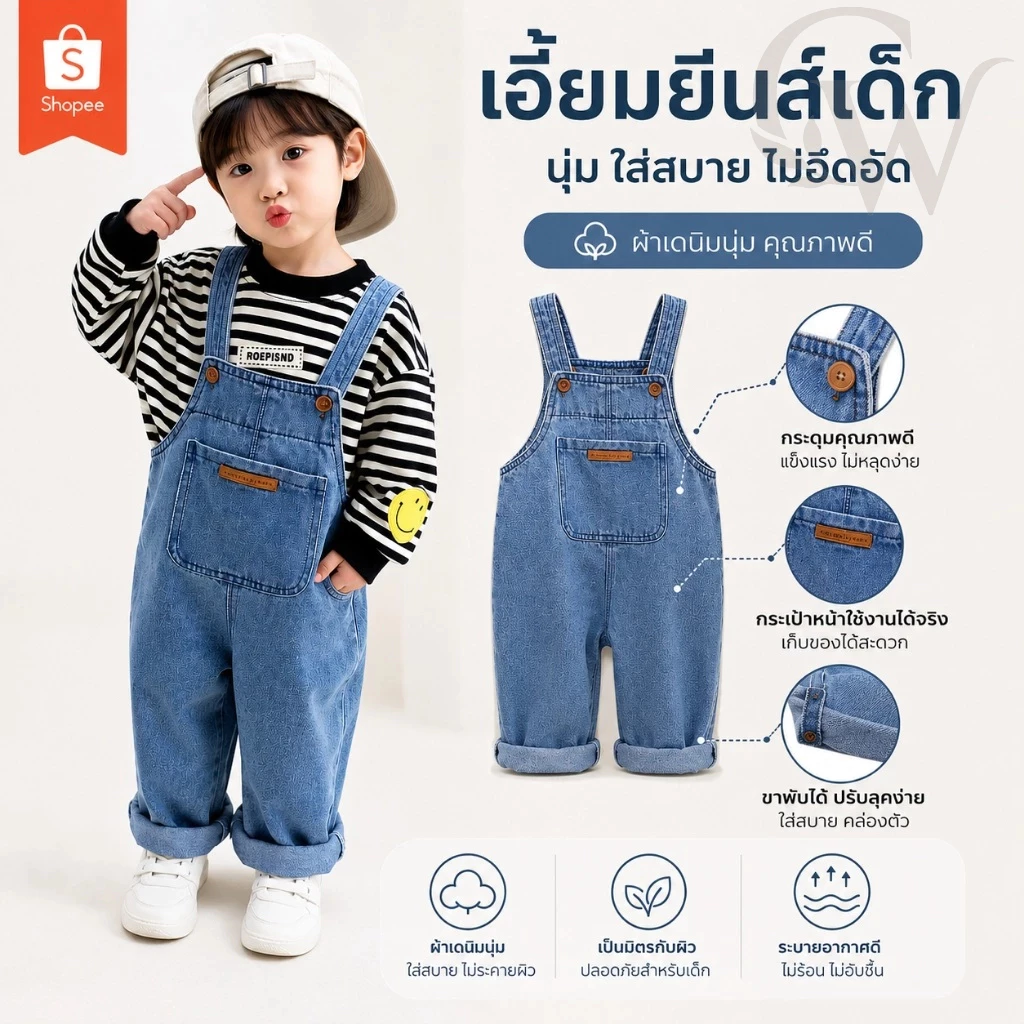 【จัดส่งทันที】ชุดเด็กผู้ชาย ชุดจั๊มสูท jumpsuit เอี๊ยมยีนส์ แฟชั่นเด็ก แขนกุด จั๊มสูท จั๊มสูทเด็ก กางเกงเด็ก เด็กชายแล