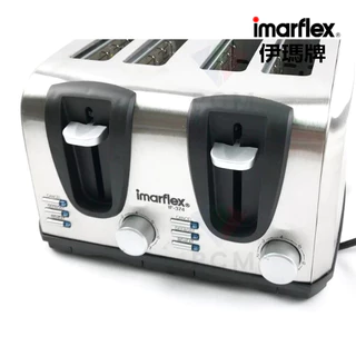 [เกรดบีราคาพิเศษ] Imarflex_Z_ เครื่องปิ้งขนมปัง 4 แผ่น สแตนเลส รุ่น IF-374(B)