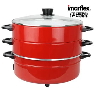 IMARFLEX_11 กระทะไฟฟ้าอลูมิเนียม ฝาแก้ว ซึ้ง 2 ชั้น ขนาด 3 ลิตร MP-18