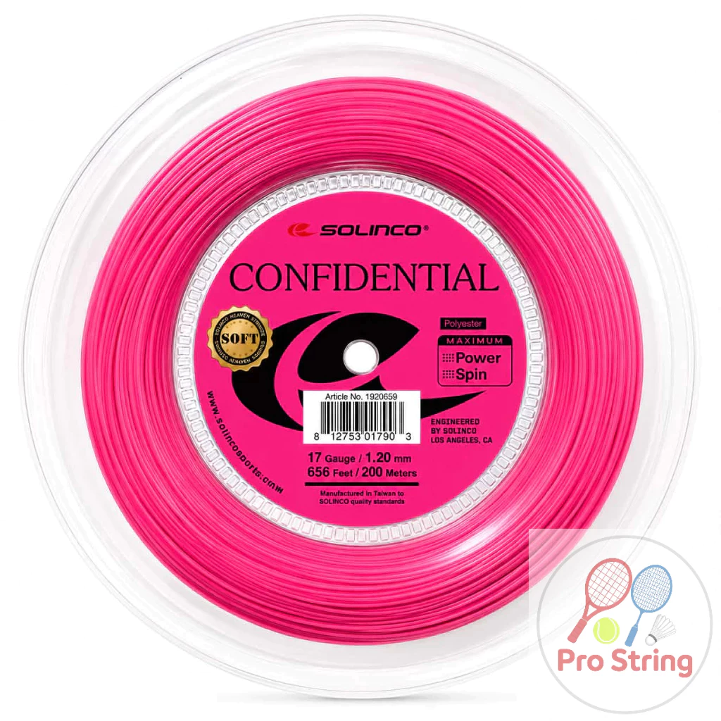 เอ็นเทนนิส Solinco Confidential Soft Pink Tennis String (ตัดแบ่ง6.2/12.4M)