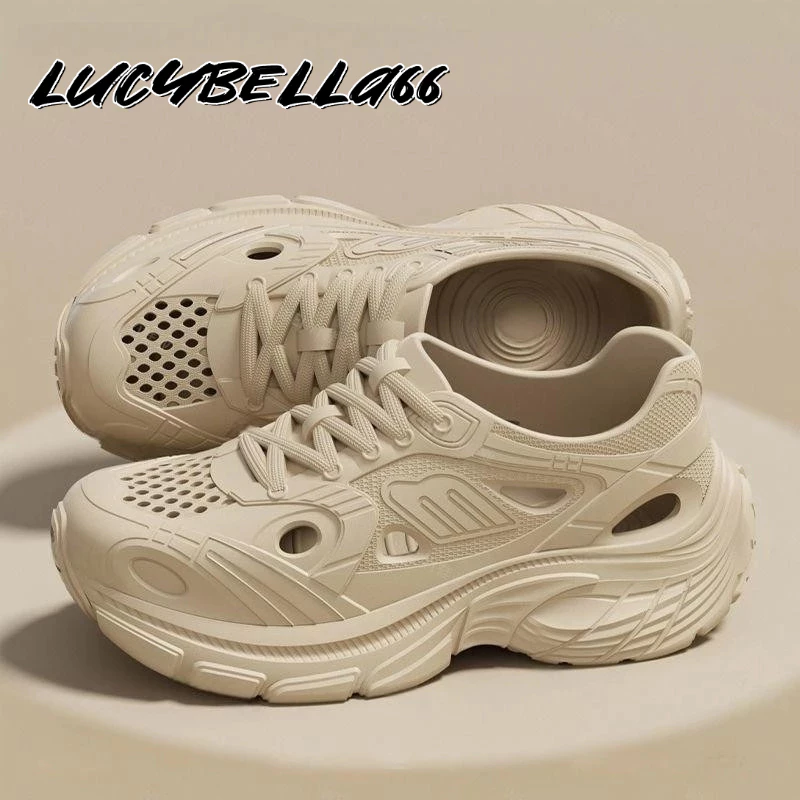 LucyBella66 รองเท้าผ้าใบ ก้นหนา EVA รกันน้ำ ผู้หญิง ระบายอากาศได้ กันลื่น1749716475750