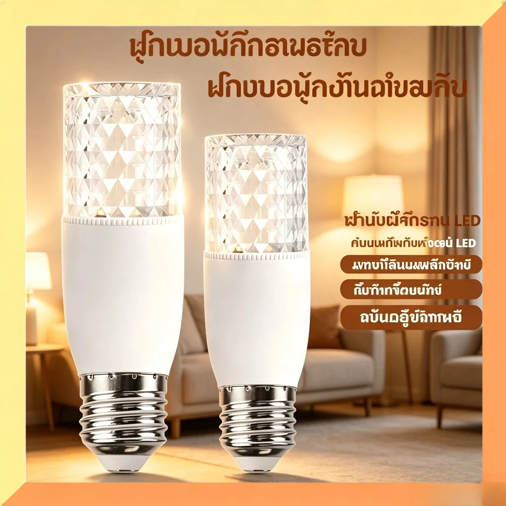 หลอดไฟ LED คริสตัลทรงกระบอก E27 มีให้เลือก 10วัตต์ 15วัตต์ 20วัตต์ ประหยัดพลังงานได้ดี สำหรับห้องรับแขก ห้องนอน