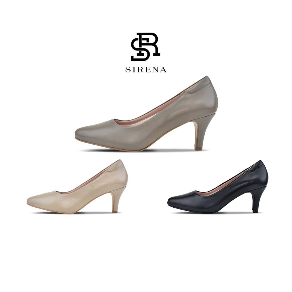 SIRENA รองเท้าหนังแท้ ส้น 3 นิ้ว รุ่น BELLE | รองเท้าคัทชูผู้หญิง