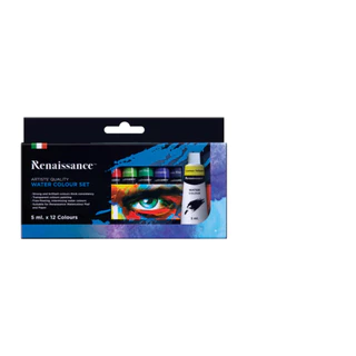 Renaissance สีน้ำ แบบหลอด 5ml.12 สี จำนวน 1 กล่อง