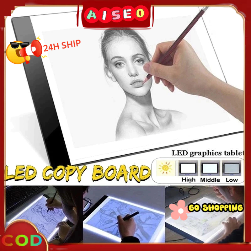 【ส่งจากไทย】A4 A5 แผ่นกระดานวาดรูป ระดับ ใช้ไฟจาก USB แผ่นดราฟ LED กระดานวาดภาพ หรี่แสงได้ Drawing Copy Board
