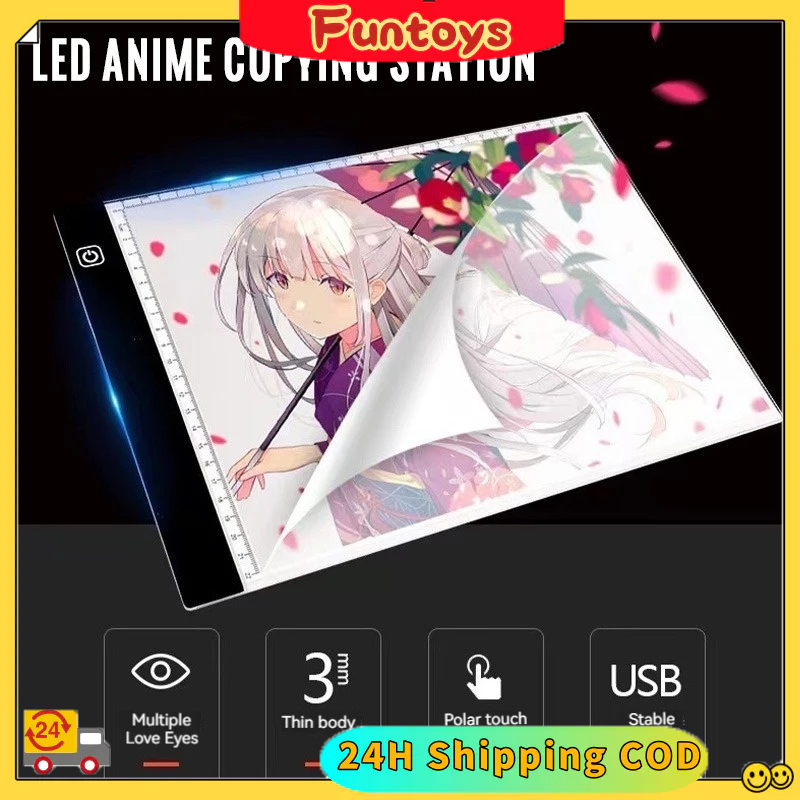 A4 A5 กระดานวาดภาพอิเล็กทรอนิกส์ copy table การป้องกันดวงตา LED กระดานวาดภาพ หรี่แสงได้ 3 ระดับ ใช้ไฟจาก USB แผ่นดราฟ