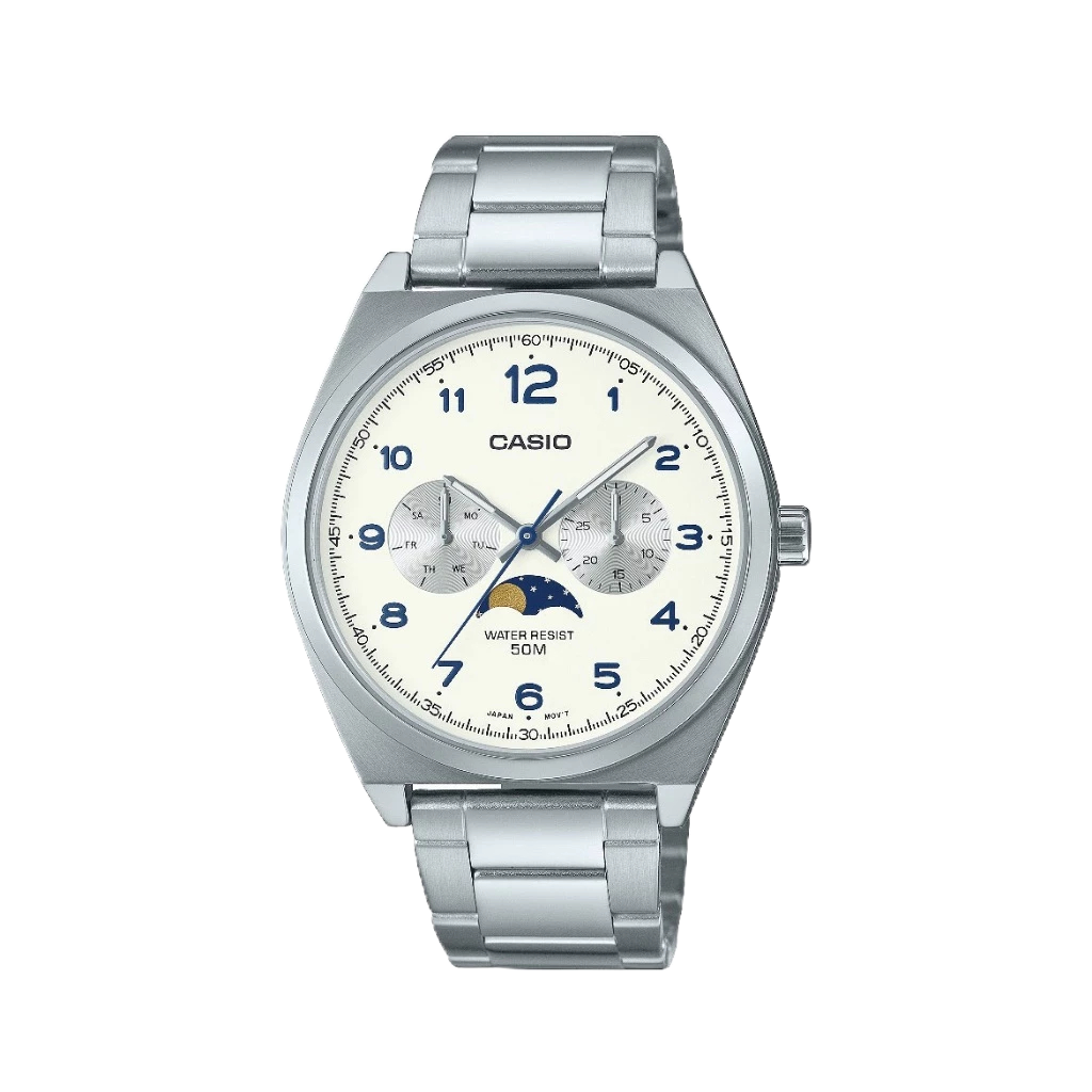 Casio นาฬิกาข้อมือผู้ชาย รุ่น MTP-M300D-7AVDF Moonphase Men's Watch
