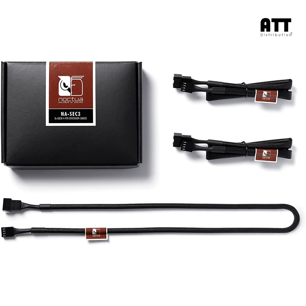 Noctua NA-SEC3, 4-pin Fan Extension Cables (60cm, Black)