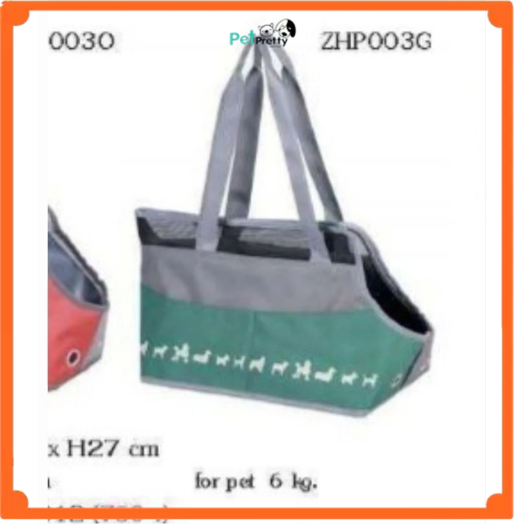 ZU&LU กระเป๋าใส่สัตว์เลี้ยง จุ 6กก. สีเขียว ลายสุนัข เบามาก รุ่น Sumatra ZHP003 (กระเป๋าหมา กระเป๋าแ