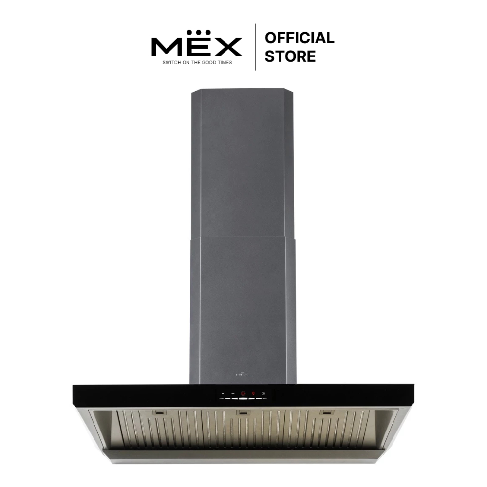 MEX รุ่น K639BFDG90 เครื่องดูดควันกระโจมทรงกล่องระบบสัมผัส ขนาด 90 ซม. (สี Dark Metallic Grey)