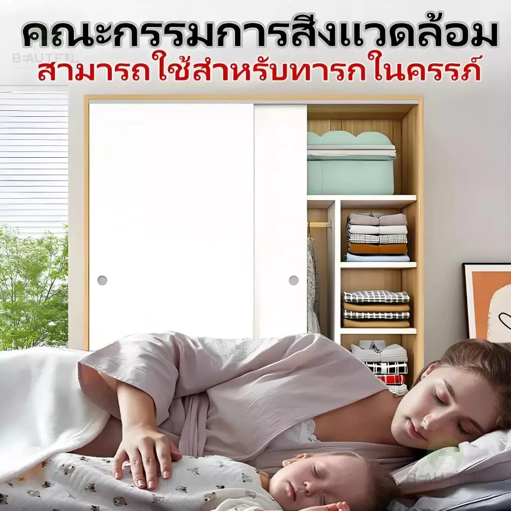 ตู้เสื้อผ้าแบบเลื่อนหลายรูปแบบระดับสูง เหมาะสำหรับใช้ในห้องนอนของครอบครัว มีขนาด 80/100/120/140 เซนติเมตร - รูปที่ 2