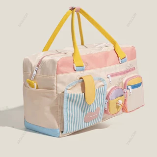 BAGLOOM กระเป๋าขนาดใหญ่สำหรับเดินทาง แฟชั่น กระเป๋าฟิตเนส เนื้อผ้ากันน้ำ กระเป๋าเดินทางกีฬา