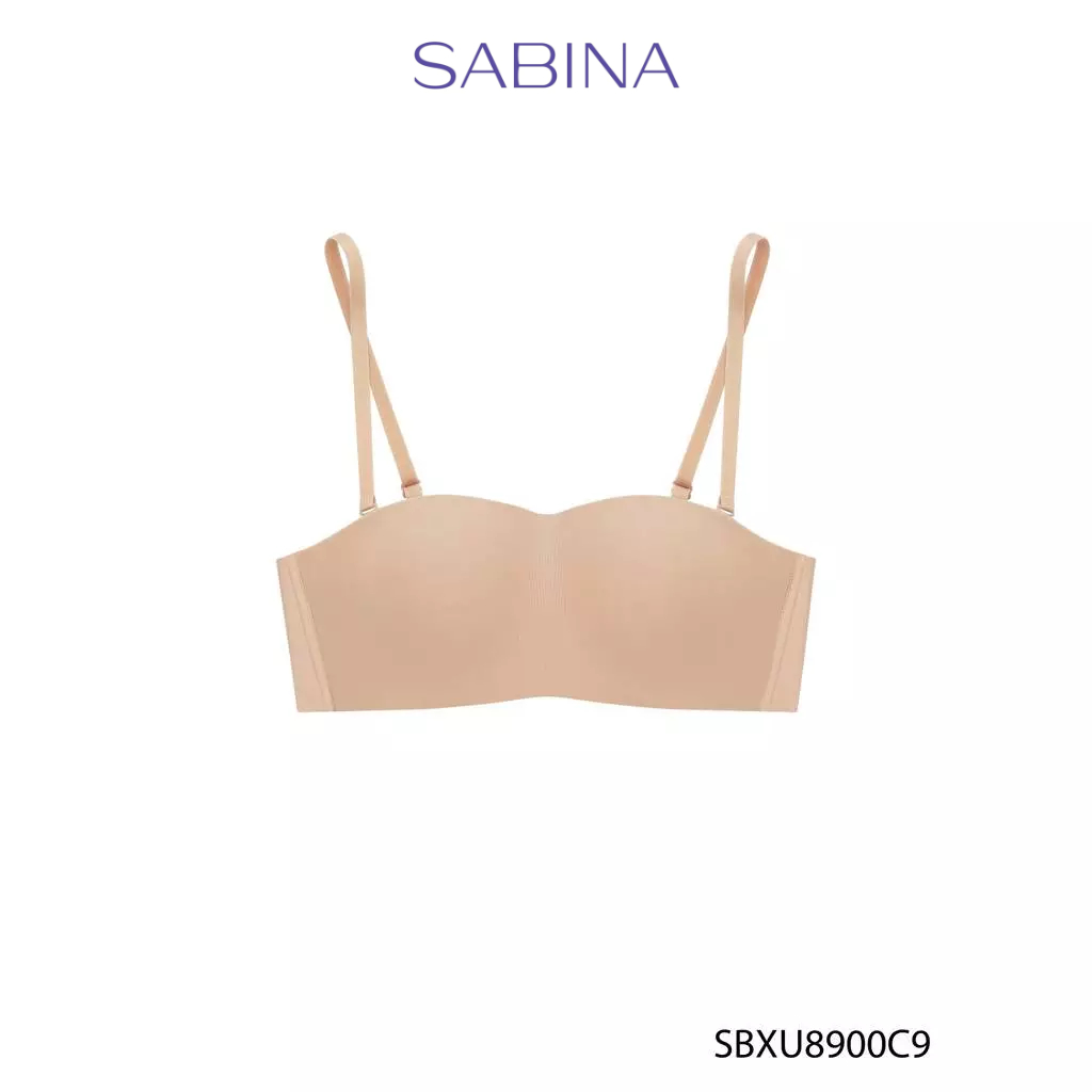 Sabina Pretty Perfect Level 1 เสื้อชั้นใน เกาะอก ไร้ตะเข็บ  ไร้โครง รหัส SBXU8900C9 - สีเนื้อ