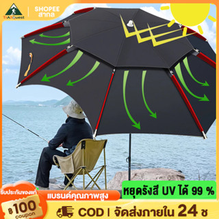 ร่มตกปลา ร่มตกปลาชิงหลิว 2.6เม ยางสีดำหนาสองชั้น ร่มตกปลาชิง…