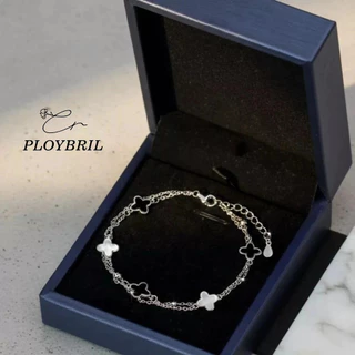 PLOYBRIL กําไลเงินแท้ Four-leaf Clover กําไลข้อมือ สร้อยข้อมือนำโชค สร้อยข้อมือโคลเวอร์ วาเลนไทน์ S039
