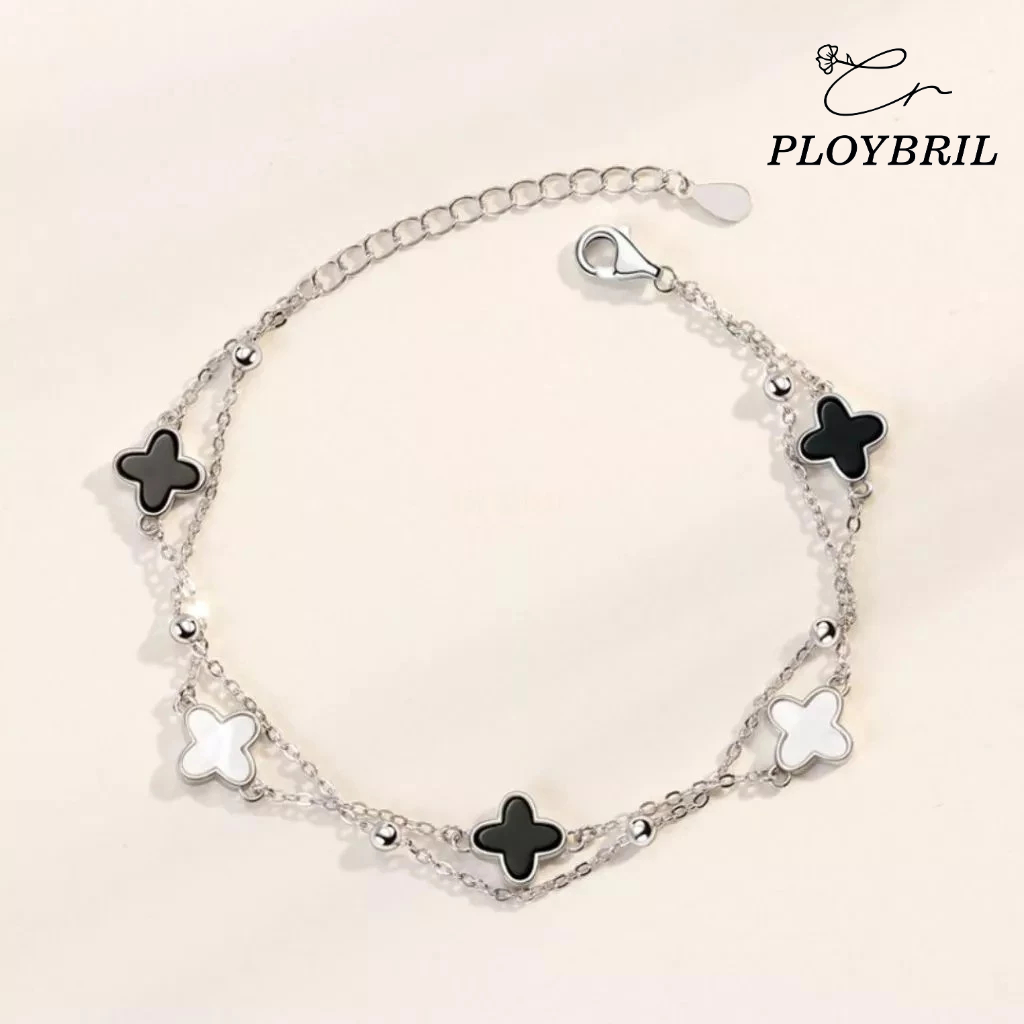 PLOYBRIL  ล้างสต็อกจากโรงงานตรง ข้อมือ สร้อยข้อมือมงคล Four-leaf clover กำไลแฟชั่น Valentine ของขวัญ S039