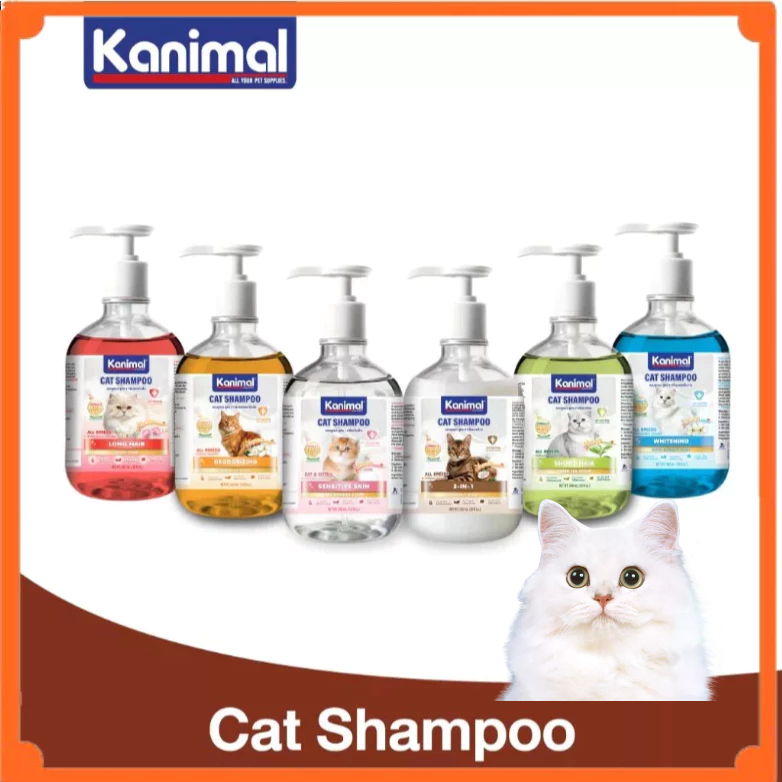 (300 ml. ) Kanimal Cat Eco Shampoo แชมพูแมว 6 สูตร อ่อนโยน สำหรับแมวทุกสายพันธุ์ (คานิมอล อีโค่ แชมพูแมว ขวดใส)