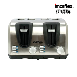 [เกรดบีราคาพิเศษ] Imarflex_Z_ เครื่องปิ้งขนมปัง 4 แผ่น สแตนเลส รุ่น IF-374(B)