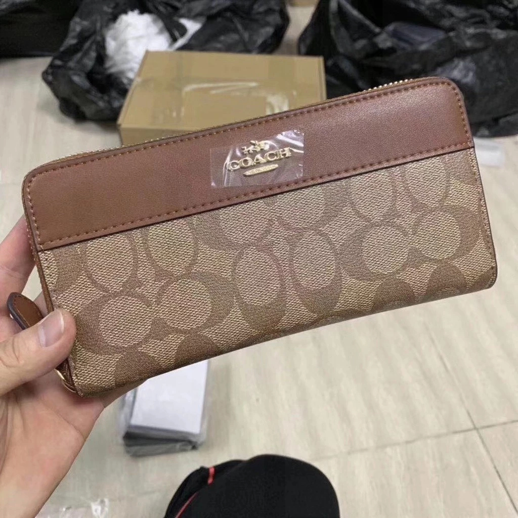 Long Wallet 76873 กระเป๋าสตางค์ซิปยาวการจับคู่แบบคลาสสิก ผู้หญิง จับคู่สี TY7H86R2