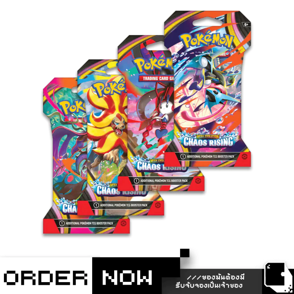 [ส่งด่วน Instant] | Pokemon TCG: Mega Evolution - Chaos Rising Sleeved Booster Pack - Styles May Vary (By ClaSsIC GaME)