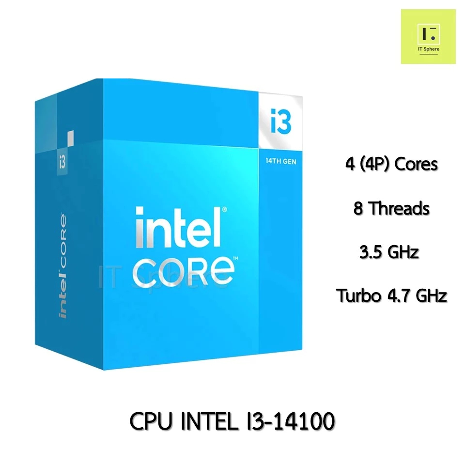 [ศูนย์ไทย มือ1] CPU INTEL I3-14100 LGA1700 LGA 1700 i3 14100 มือ1 (NEXT) NEXT processor gen 14 ซีพีย