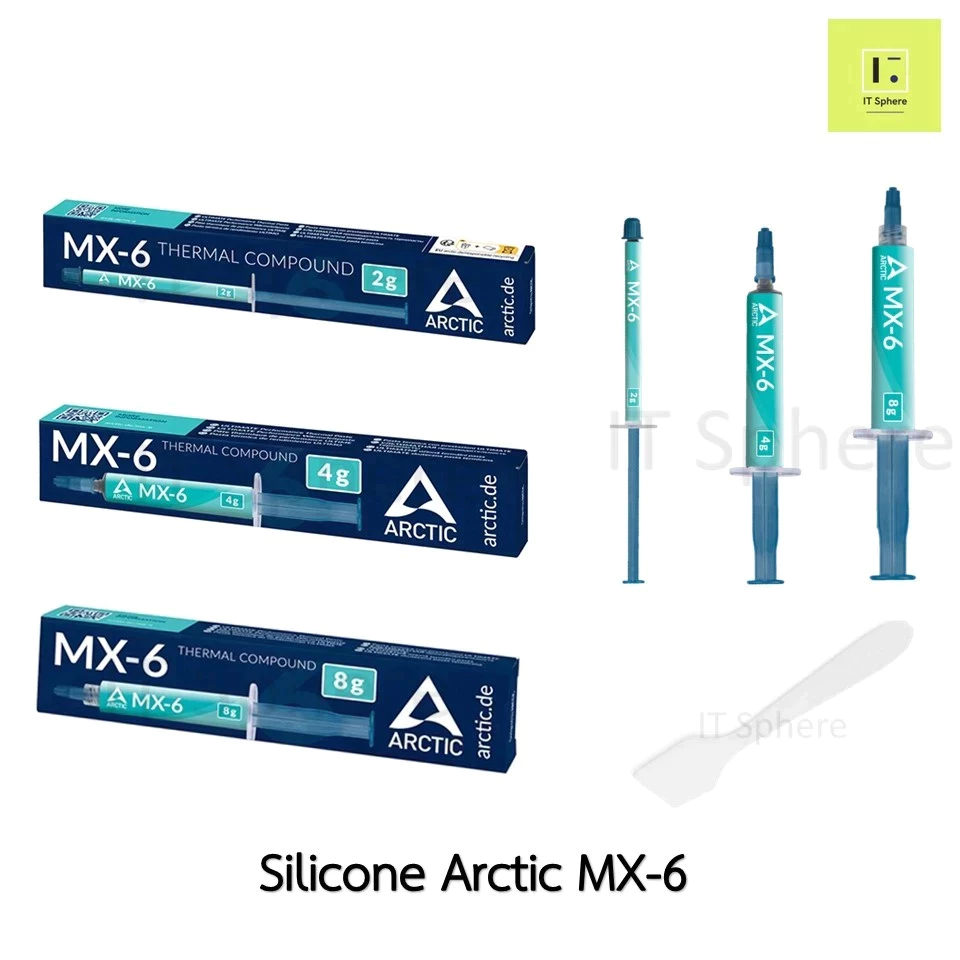ของแท้ Arctic MX-6  ซิลิโคน Thermal compound Heat sink Silicone CPU เย็น cooler ซิลิโคนซีพียู ซีพียู