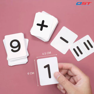 บัตรคำ Flashcards ชุด ตัวเลข 0-9 และเครื่องหมายคณิตศาตร์ ผลิตจากพลาสติก ขนาดบัตร 4.5x6 ซม./ ET-119