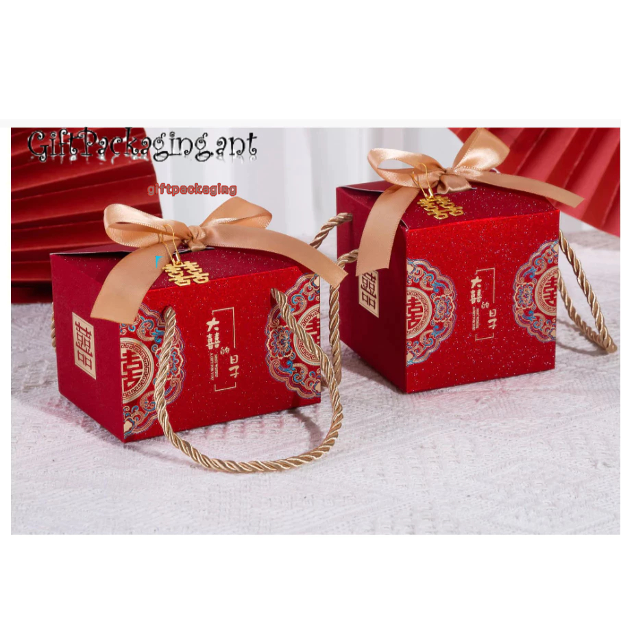 giftpackaging🍬กล่องของขวัญ กล่องใส่ของตรุษจีน กล่องกระดาษพิมพ์ลายมงคลอักษรจีน พร้อมส่งในไทย - รูปที่ 6