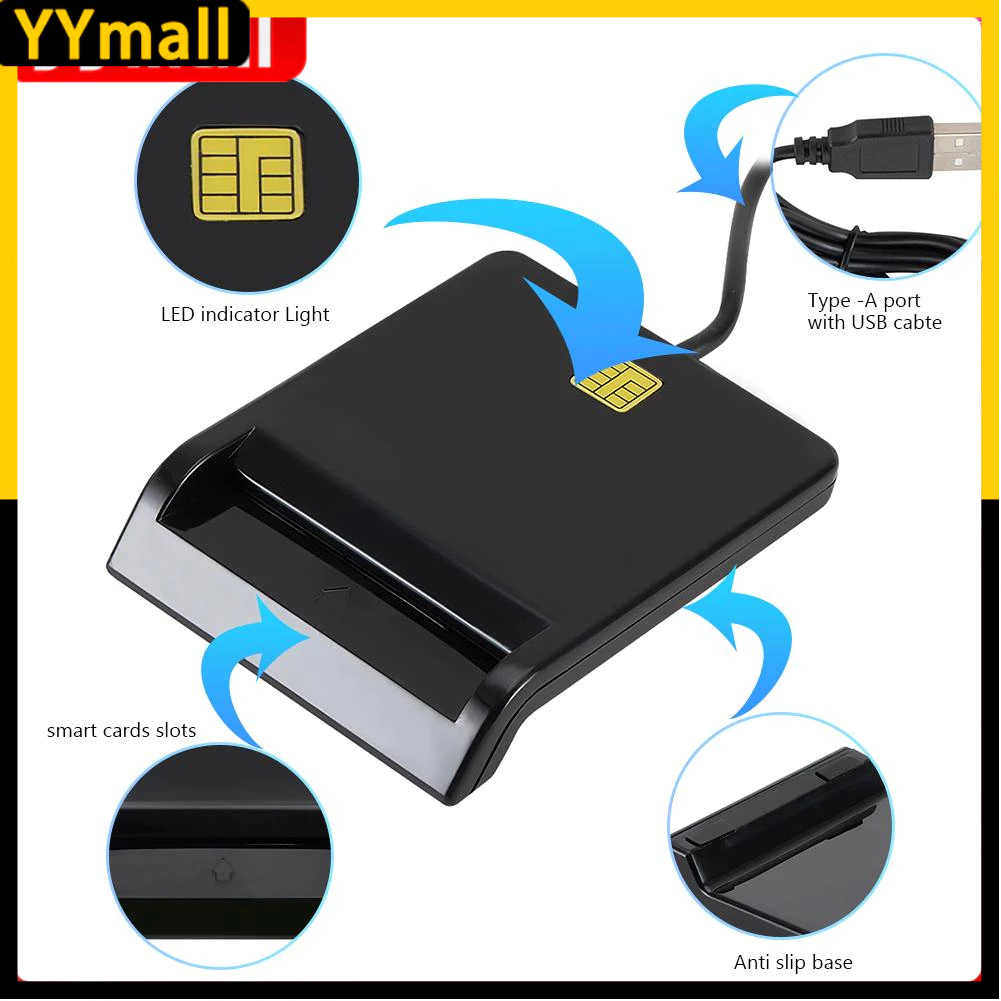 【เครื่องอ่านสมาร์ทการ์ด】เครื่องอ่านบัตรประชาชน อ่านสมาร์ทการ์ด ATM CAC USB-C SIM DNI IC Smart Card reader