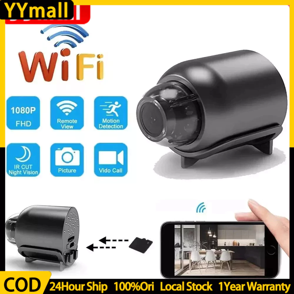กล้องวงจรปิดไร้สาย 1080P WIFI ขนาดเล็ก ความละเอียดสูง มองเห็นที่มืด ตรวจจับการเคลื่อนไหว มองเห็นที่มืด สําหรับเด็กทารก