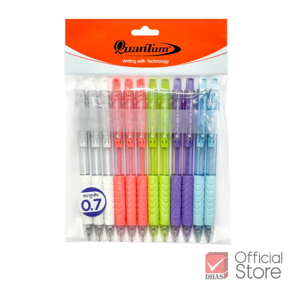 [แพ็ค 12 ด้าม] Quantum ปากกา ปากกาลูกลื่น 007 XTREME เอ็กซ์ตรีม 0.7 จำนวน 12 ด้าม