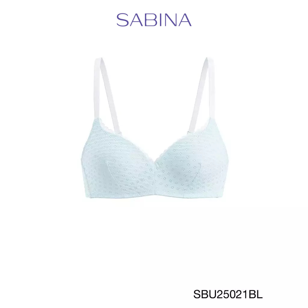 Sabina Pretty Perfect Level 1 เสื้อชั้นใน  ไร้โครง รหัส SBU25021BL - สีฟ้า