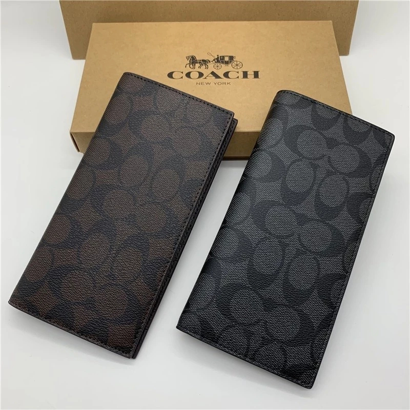 Breast Pocket Wallet F75013 กระเป๋าสตางค์แบบยาว กระเป๋าสตางค์แบบสองพับสำหรับผู้ชาย Y66U31E9