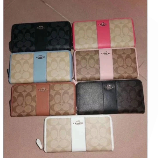 ACCORDION ZIP WALLET F54630 กระเป๋าสตางค์ผู้หญิง บล็อคสี ที่ใส่บัตรซิป K32C85Y9