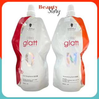 🐠ครีมยืดผม ชวาร์สคอฟ Glatt เบอร์ 0 (400มล.) น้ำยายืดผม ผมหยิกมาก เส้ใหญ่ ชี้ฟู แกลทท์ Schwarzkopf Professional Strait 0
